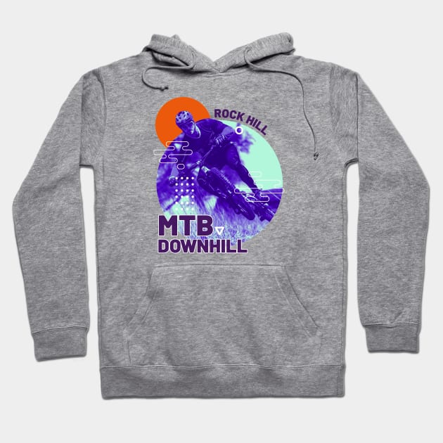 MTB Downhill, Rock Hill Hoodie by Abstraction Store